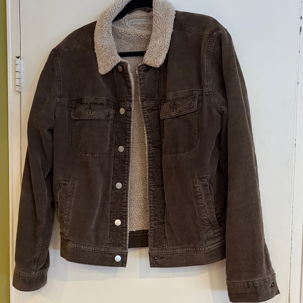Men's Brown Sherpa-Lined Corduroy Jacket